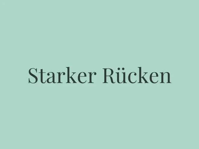 Starker Rücken